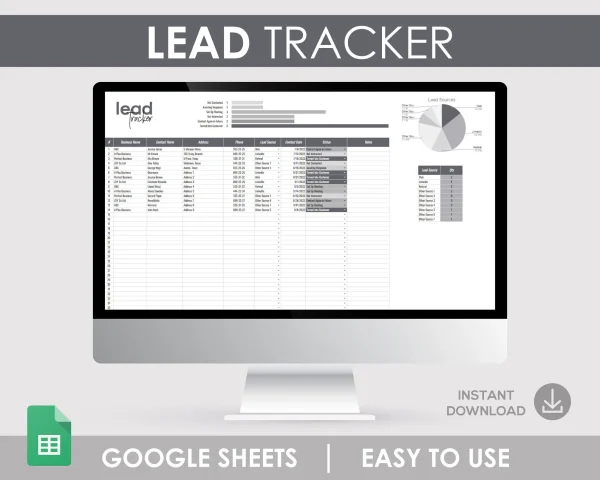 Lead Capture Sheet: Google CRM Template | Sales Contact Logger | Client Management Aid | Digital Lead Organizer