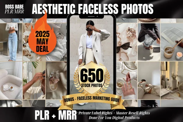 Aesthetic Faceless Stock Photos Bundle for Instagram Reels + MRR PLR Master Resell Rights